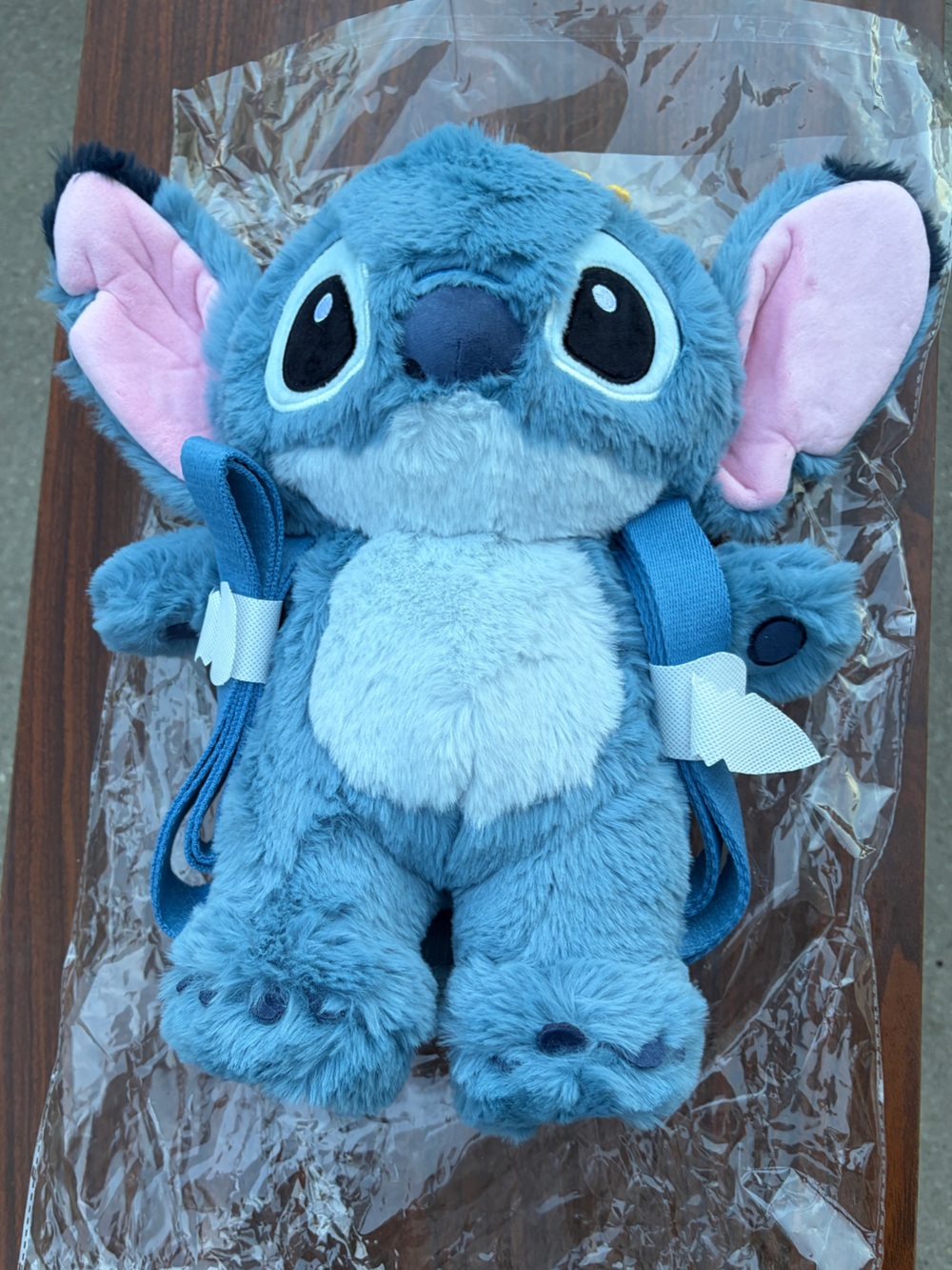 Disney Stitch Potdemiel Happy Travel Plush Backpack Blue NWT Licensed